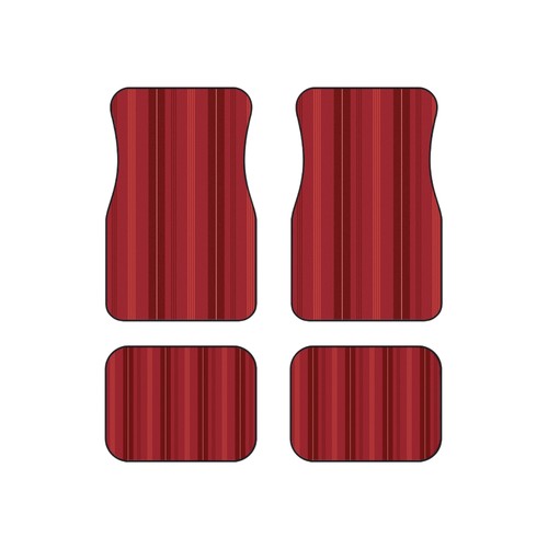 Red striped car mats - red,