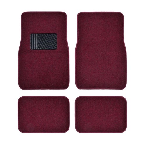 4pc dark red car floor - red,
